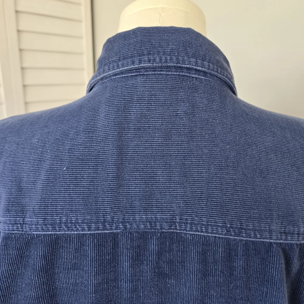 Vtg Disney Pooh Navy Embroidered Corduroy Button-up Shirt XL Cottagecore Retro - Picture 9 of 13